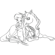 Fairy and unicorn coloring pages