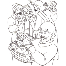 Jesus Feeding Of The 5000 from Bible Coloring Page 