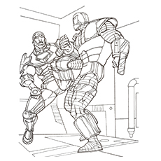 Iron Man in combat, Iron Man coloring pages