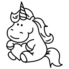 Kawaii unicorn coloring pages