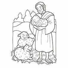 Shepherd nativity coloring page