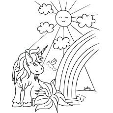 Rainbow unicorn coloring pages