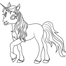 Young unicorn coloring pages