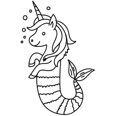 Mermaid unicorn coloring pages