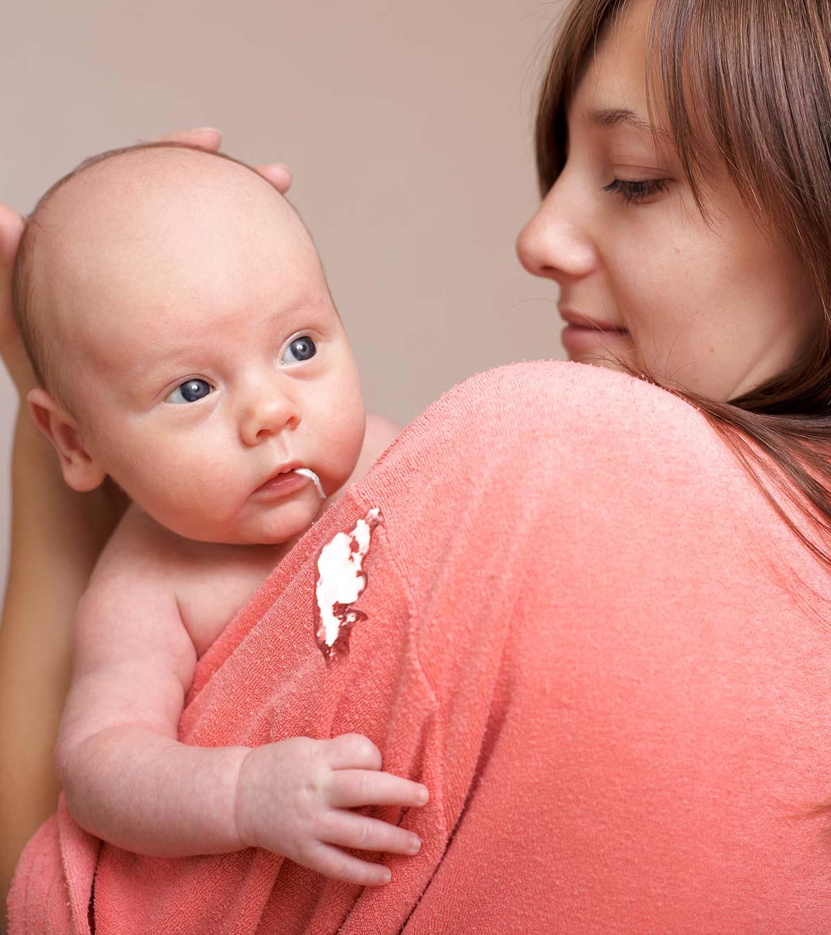 A baby spits up