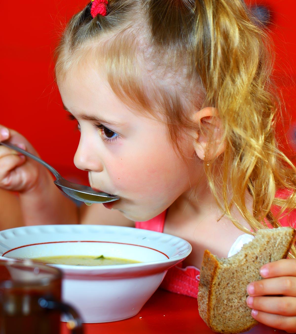 A Girl Having Chicken Soup