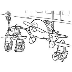 Cartoon plane coloring page