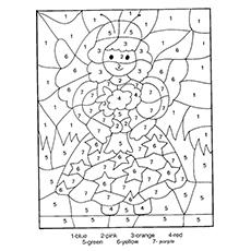 Little fairy, color by number coloring pages Little fairy, color by number coloring pages