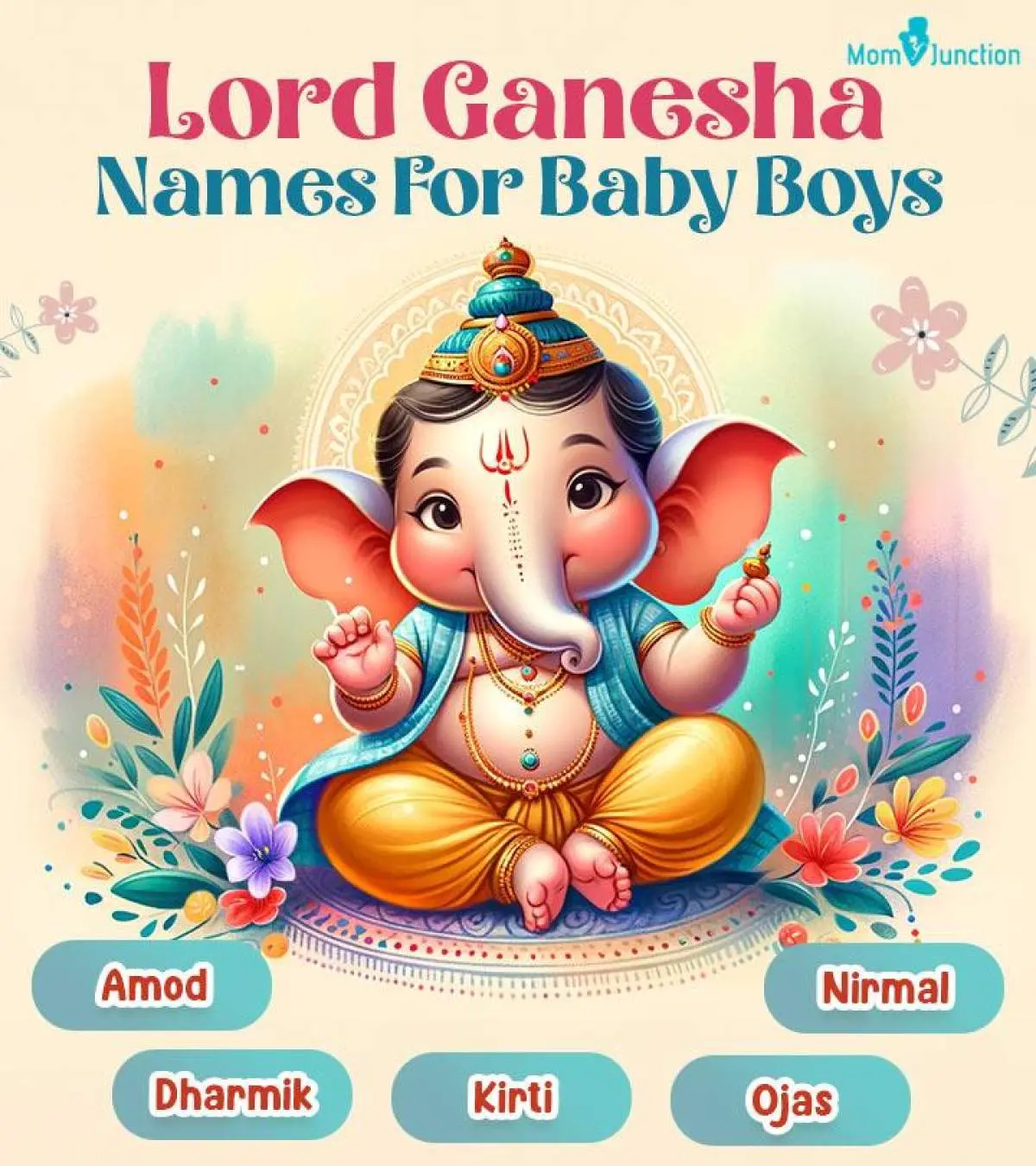 85 Names Of Lord Ganesha For Your Baby Boy, image size:1200x1350
