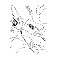 Military aeroplane coloring page