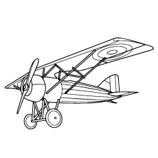 Old aeroplane coloring page