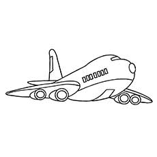 Passenger airplane coloring page