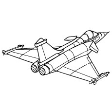 Rocket fighter plane coloring page