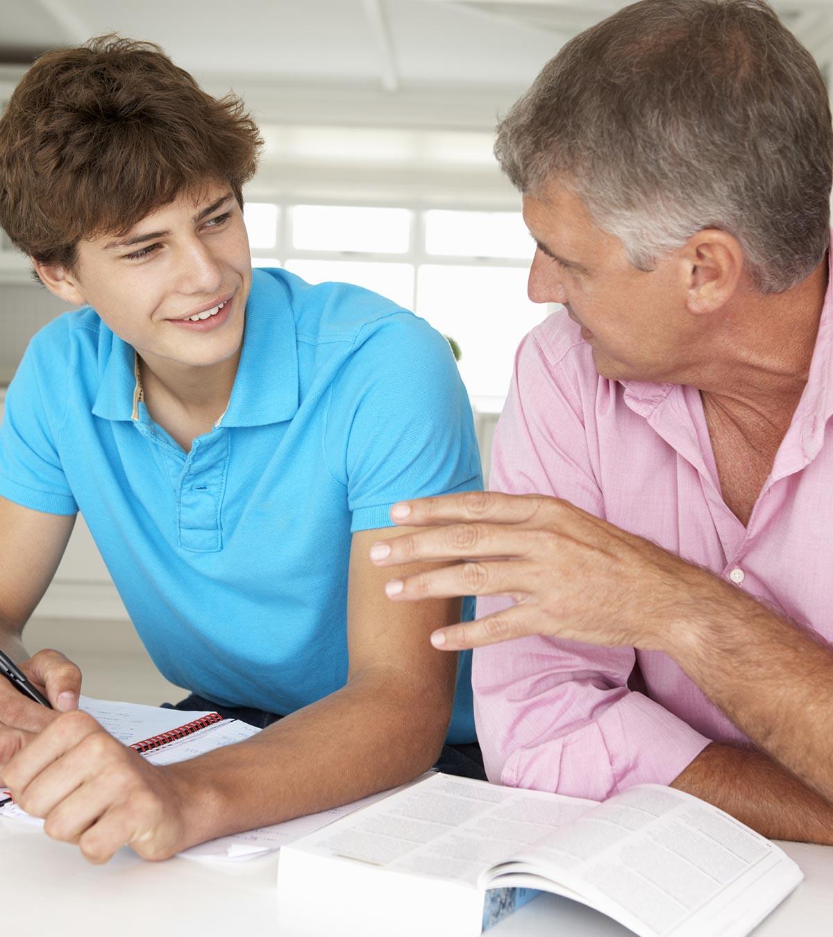 A Father Giving Tips For Teenage Independence