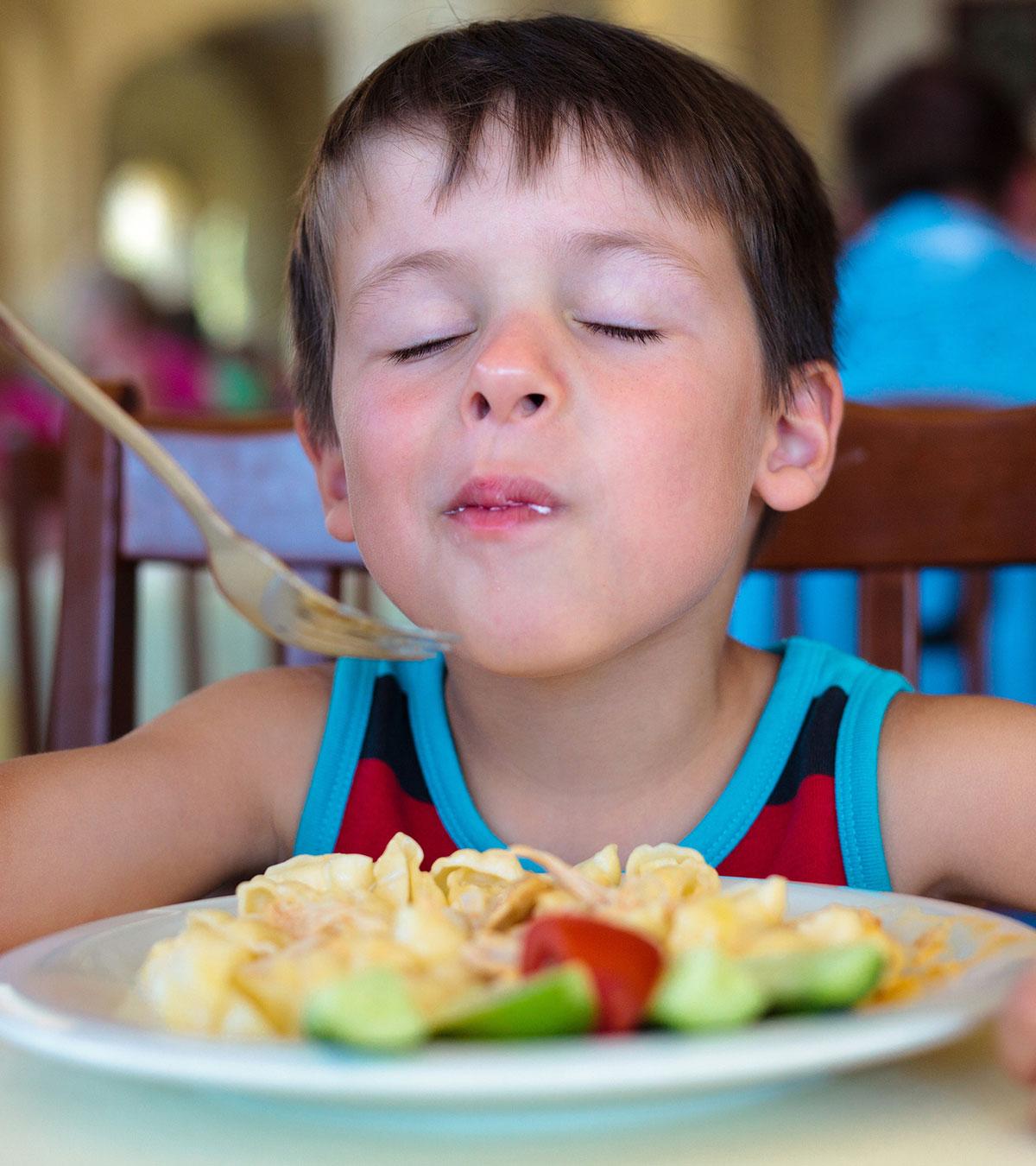 Kid Enjoying Macaroni And Cheese Recipes
