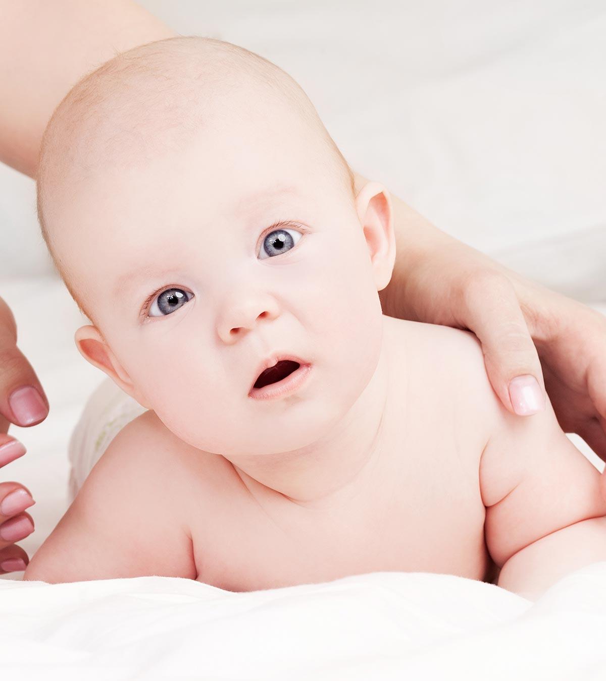 Baby with torticollis condition