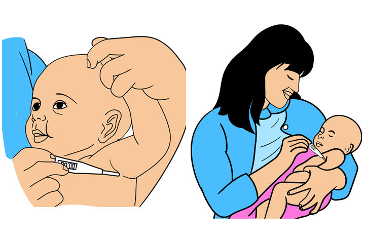 How to take baby's armpit temperature with digital thermometer