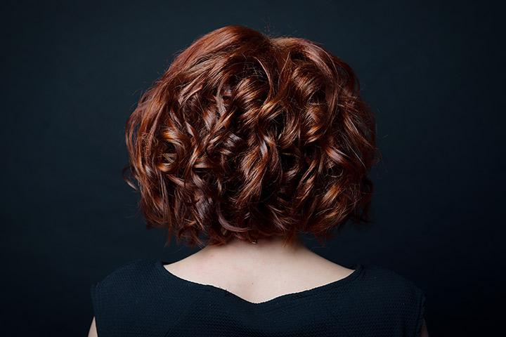 Image of Curly bob haircut for school girl