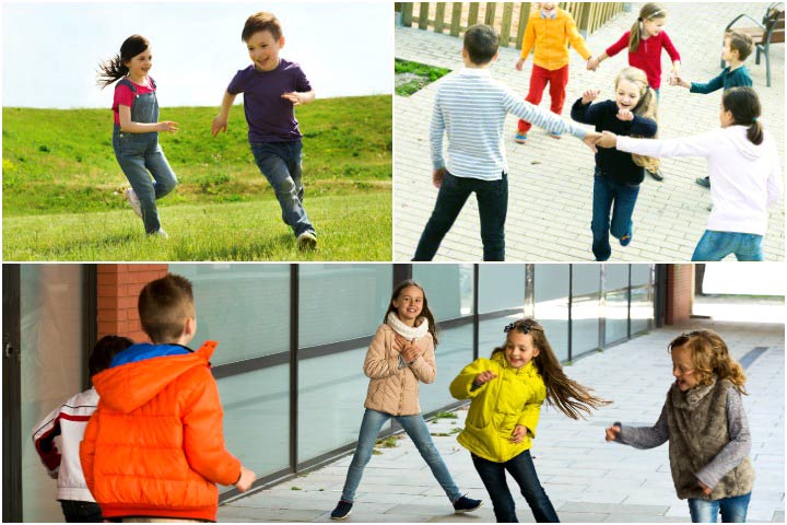 running and catching games as aerobics for kids