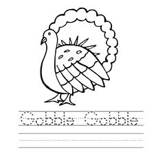 Gobble Gobble Thanksgiving coloring page