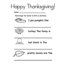 Worksheet Thanksgiving coloring page