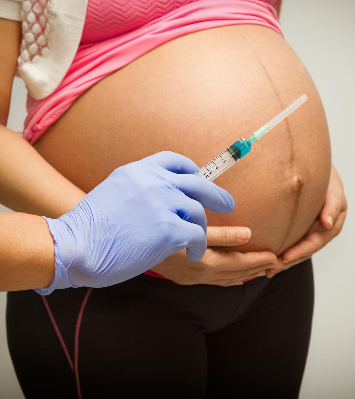 A Pregnant Woman Having HCG Injection