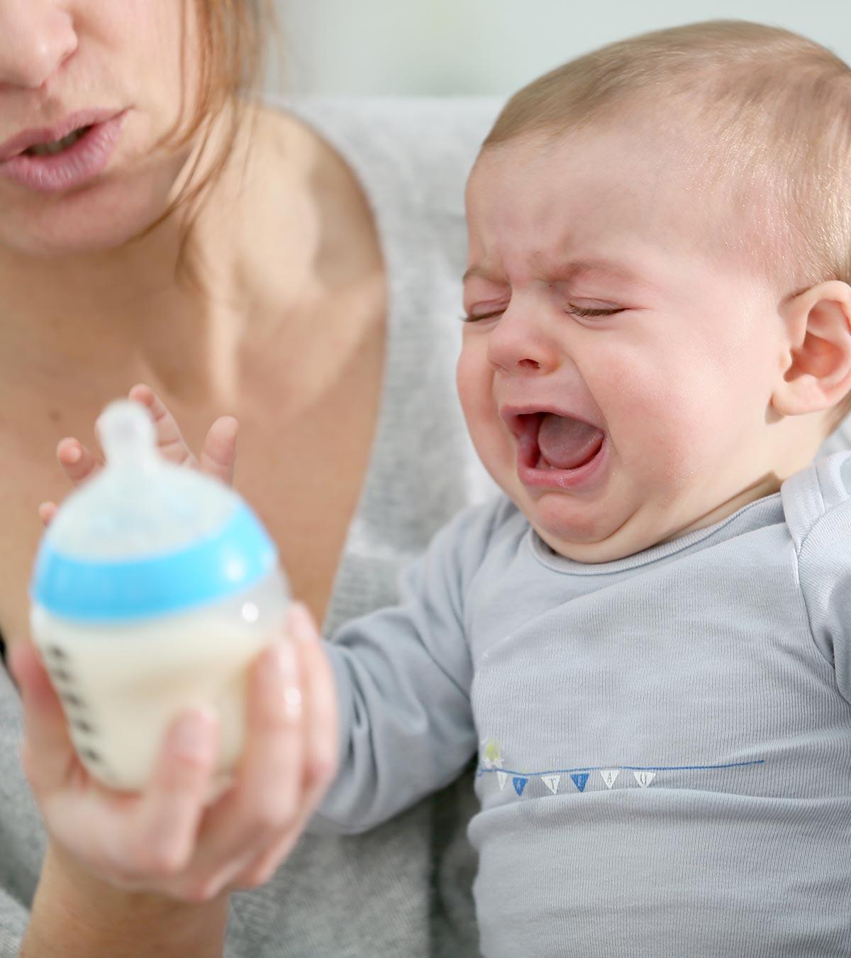 A Hungery Baby Crying Without Drinking Milk