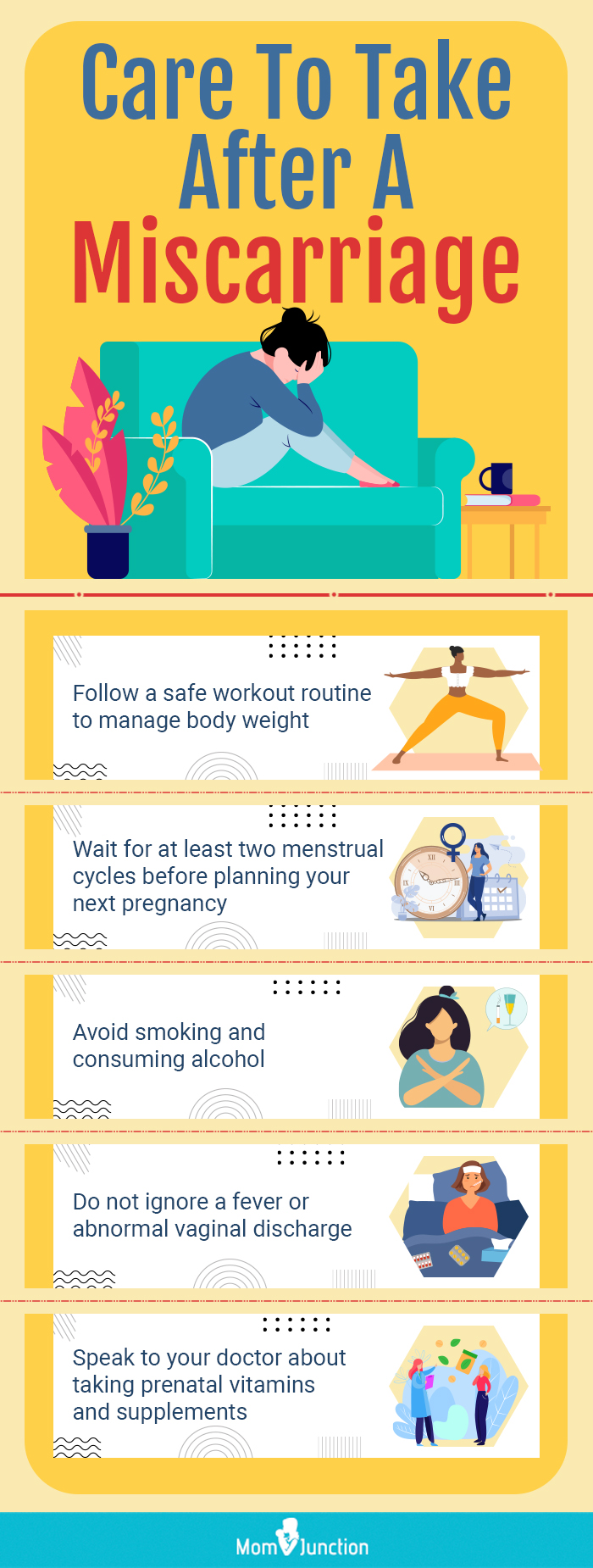 care to take after a miscarriage (infographic)