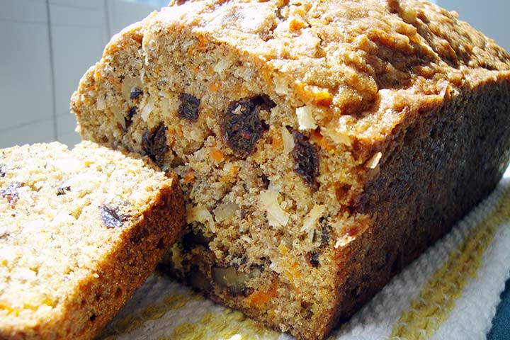 Carrot and raisin quick bread recipe for toddlers