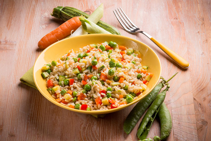 Carrot and brown rice for toddlers