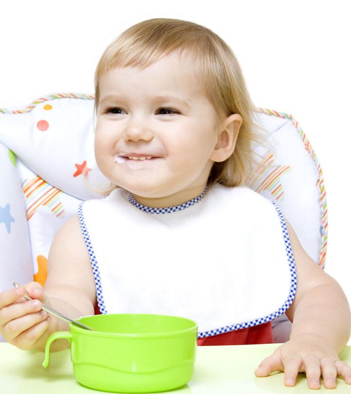 16 Months Old Baby Having Food