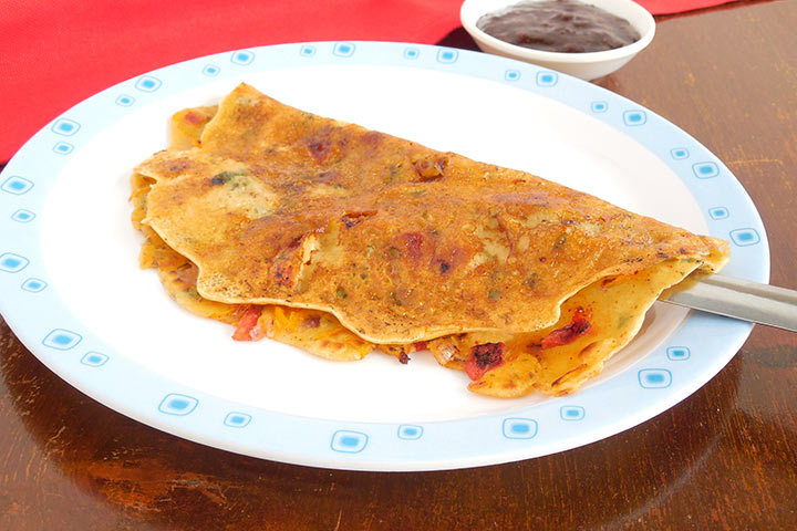 Gram flour pancake (besan ka cheela) breakfast recipe for toddlers