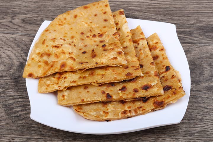Jaggery parantha breakfast recipe for toddlers