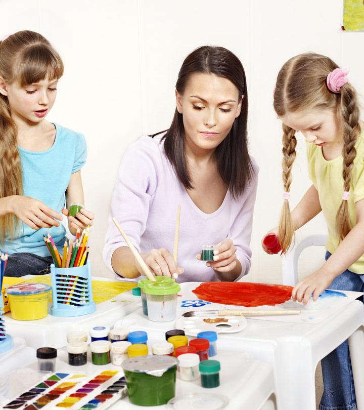 Children Engaged In Various Learning Activities At School