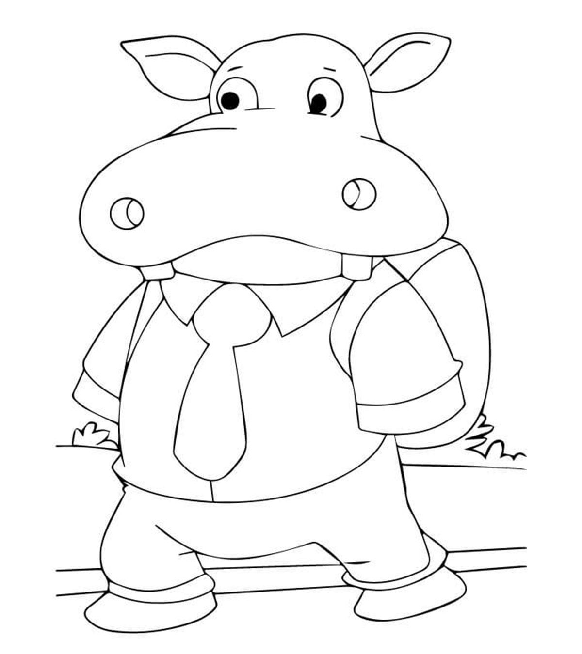 10 Cute Hippo Coloring Pages For Toddlers