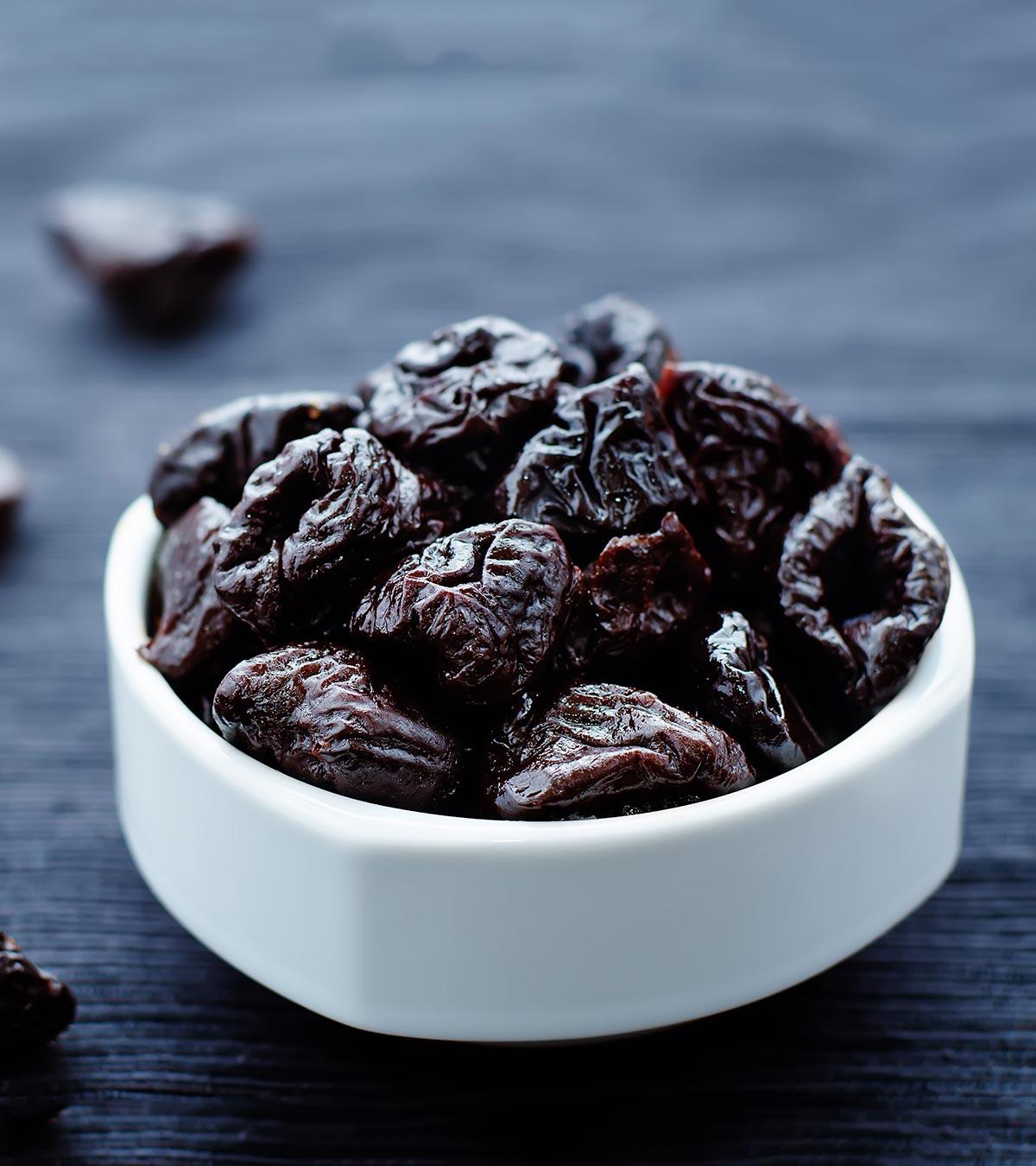 Lots of prune in a bowl