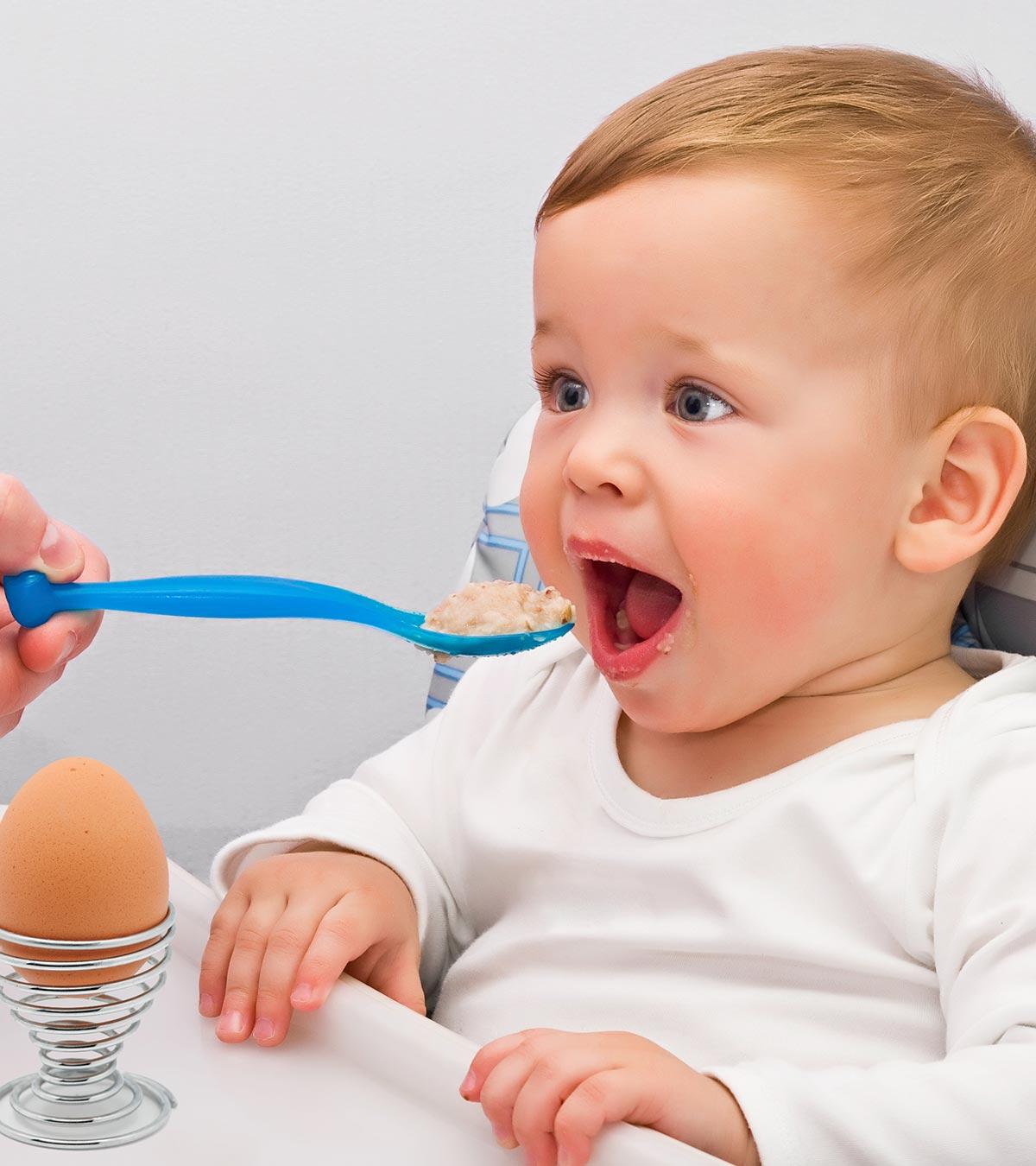 Baby Having Egg