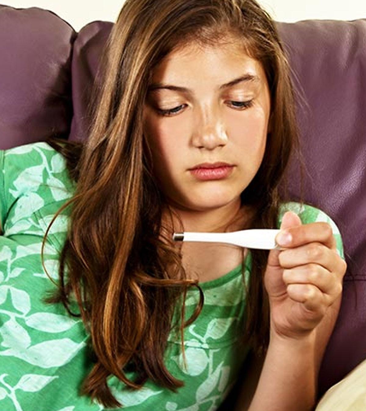 Children And Teens Suffering From Fever