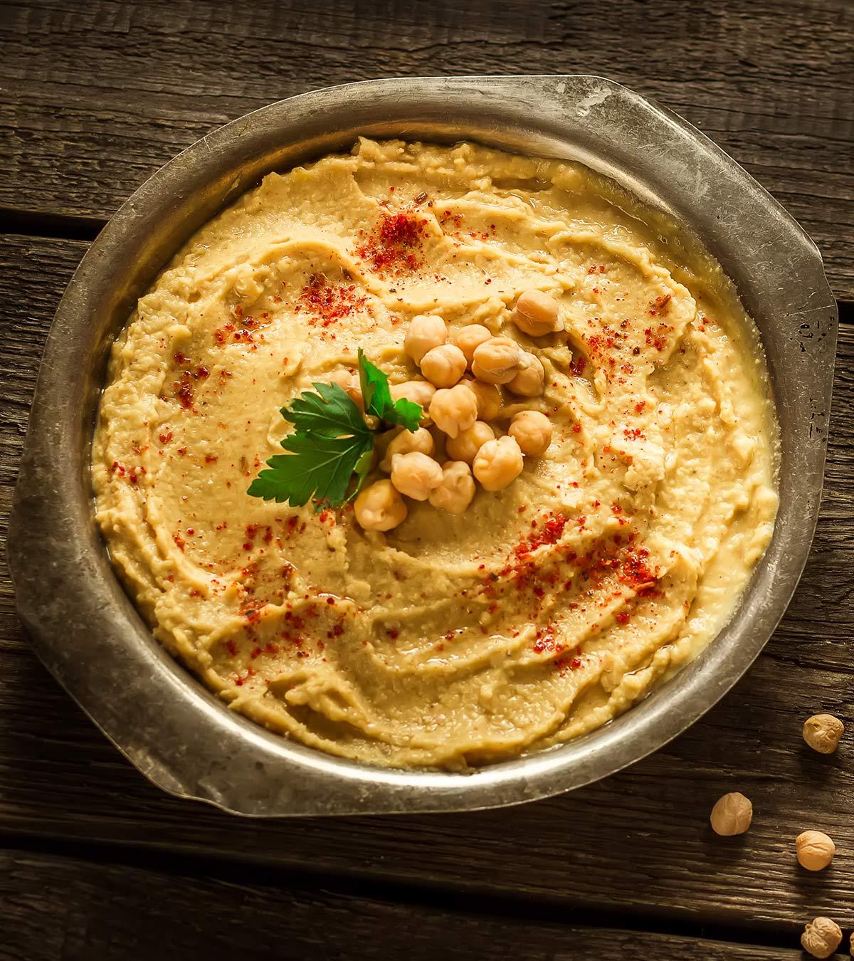 A cup of hummus during pregnancy