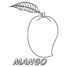 The delicious mango coloring page
