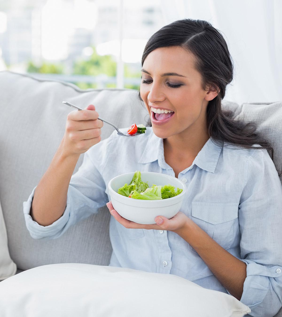 Women Enjoying Her Meal After C-section Delivery