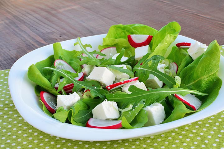 Simple radish and arugula salad dinner idea for teens