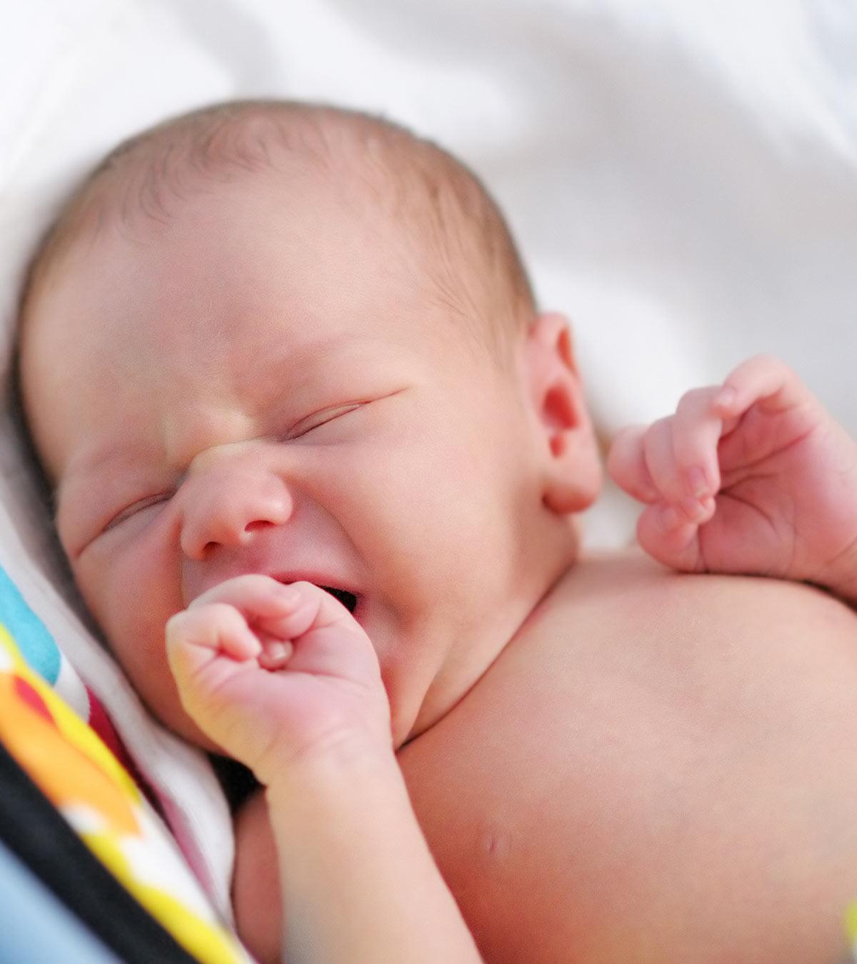 A small baby is sleeping