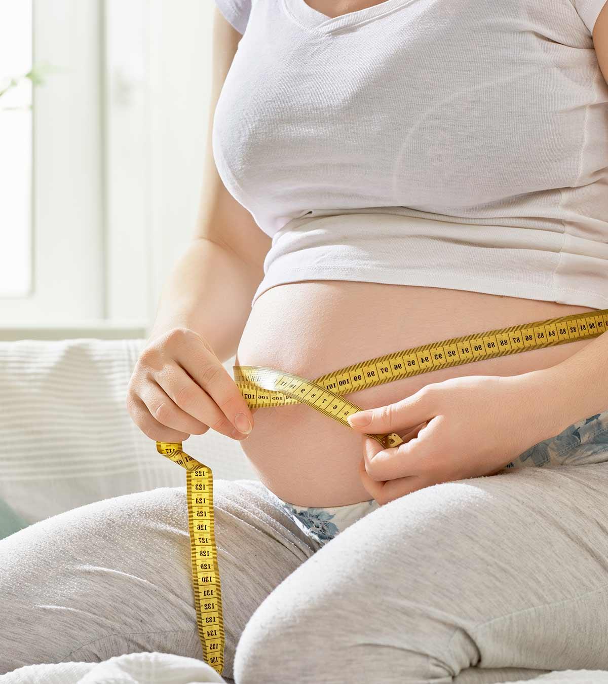 Pregnant Woman Showing Different Belly Sizes