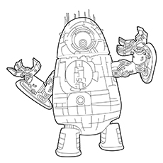 Alien robot coloring page