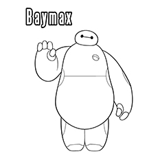 Baymax robot coloring page