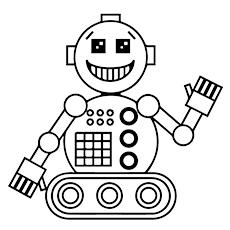 Cute robot coloring page