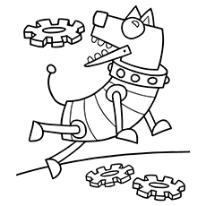 Doggy robot coloring page
