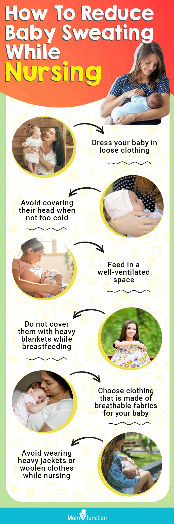 how to reduce baby sweating while nursing (infographic)