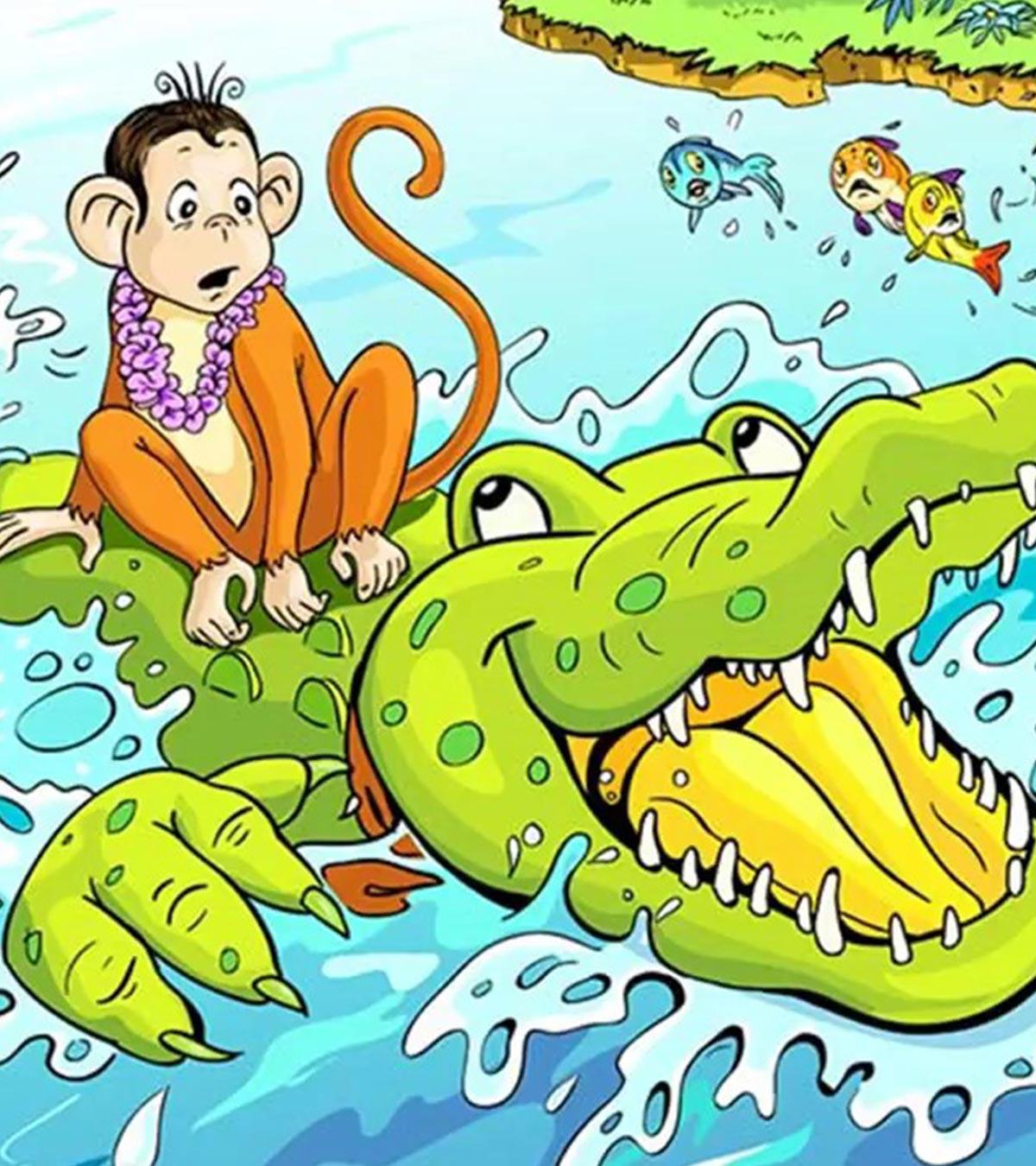 Interesting Monkey And Crocodile Story For Kids